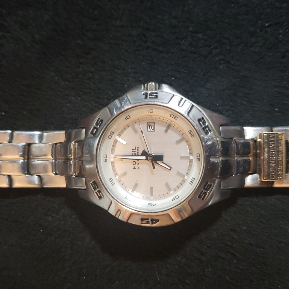Fossil Silver Stainless Steel womens Watch with White Dial